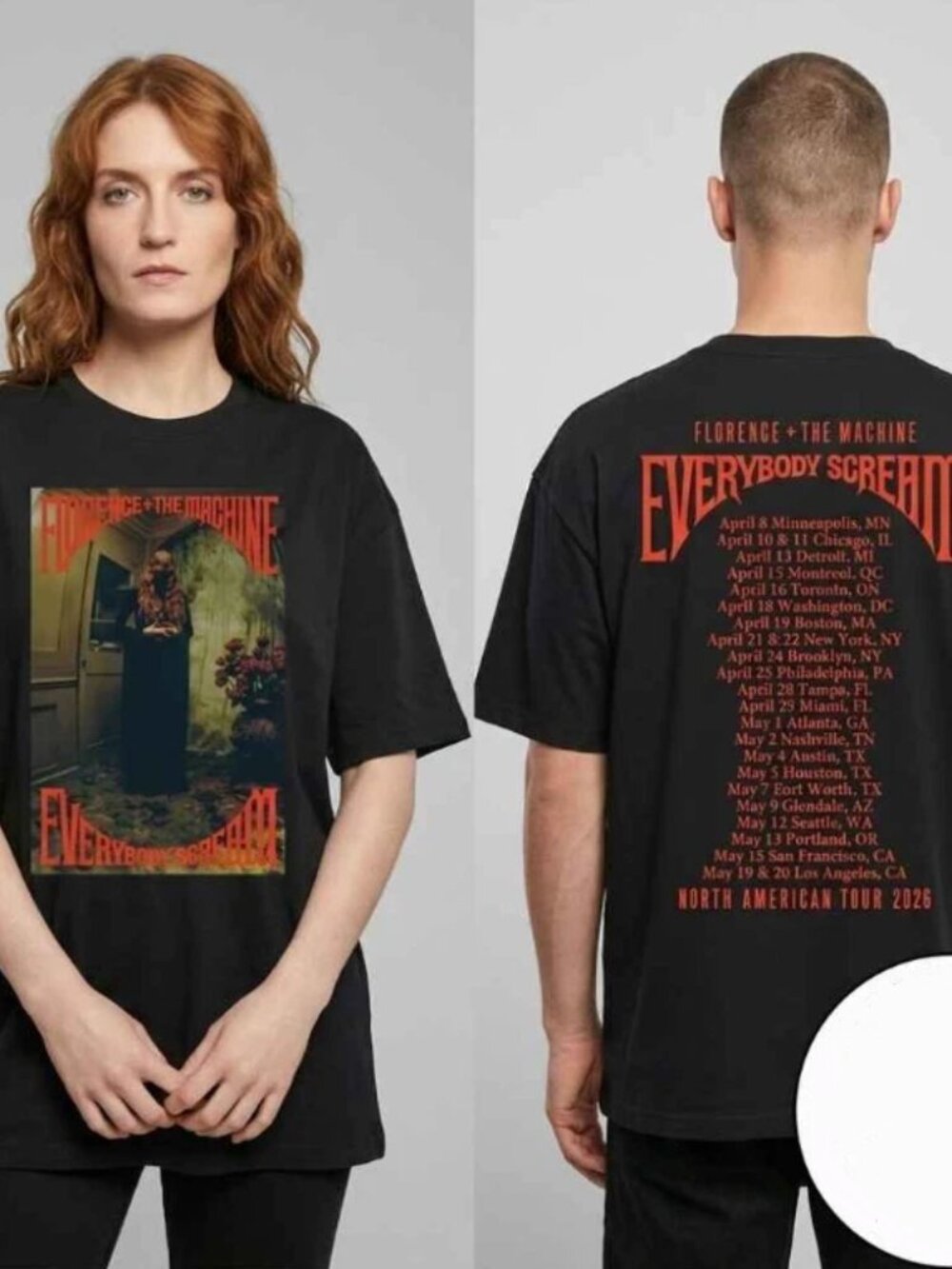 Florence And The Machine 2026 Everybody Scream North America Tour T-shirt